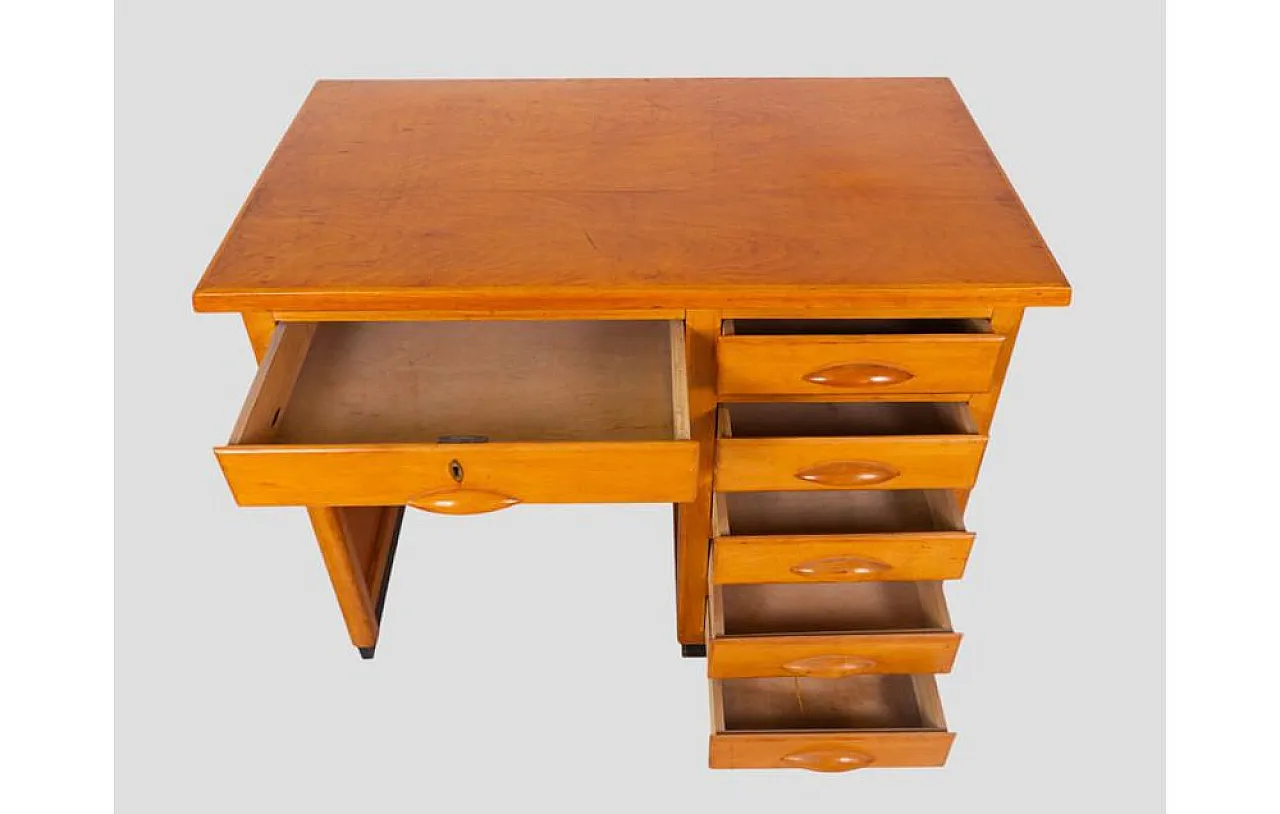 Ministerial desk in beech, 1950s 7