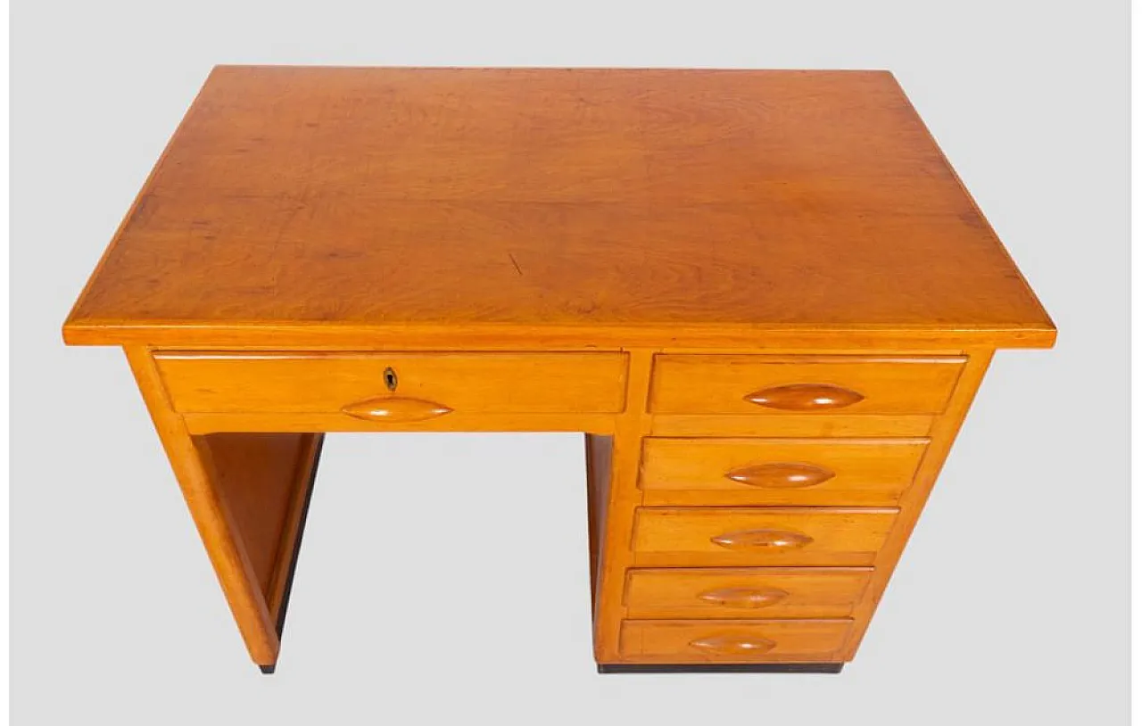 Ministerial desk in beech, 1950s 9