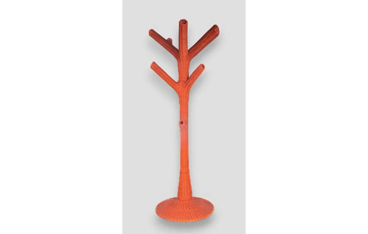 Corallo coat rack in wicker from Gervasoni, 1970s 3