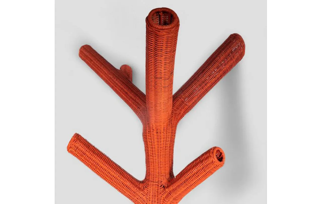 Corallo coat rack in wicker from Gervasoni, 1970s 5