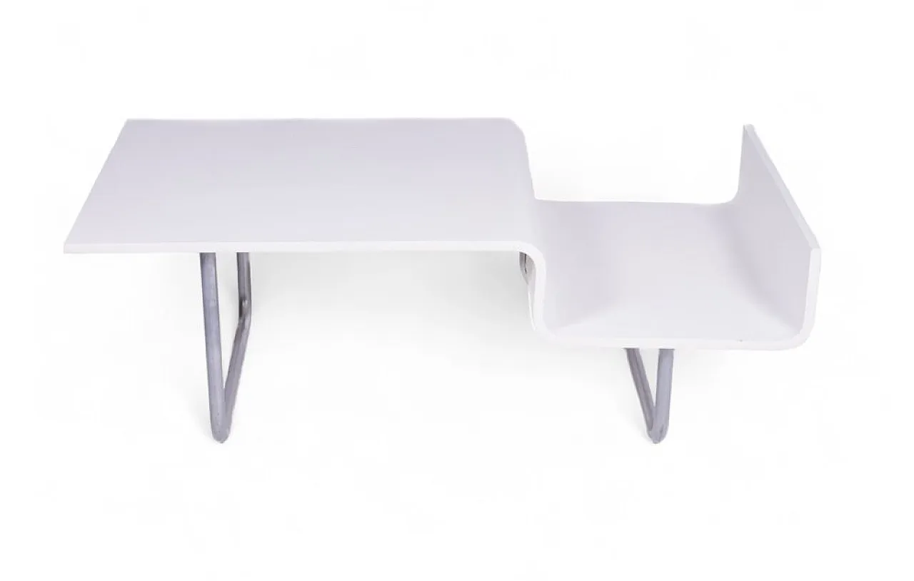 Modern Think design white coffee table, 1980s 1