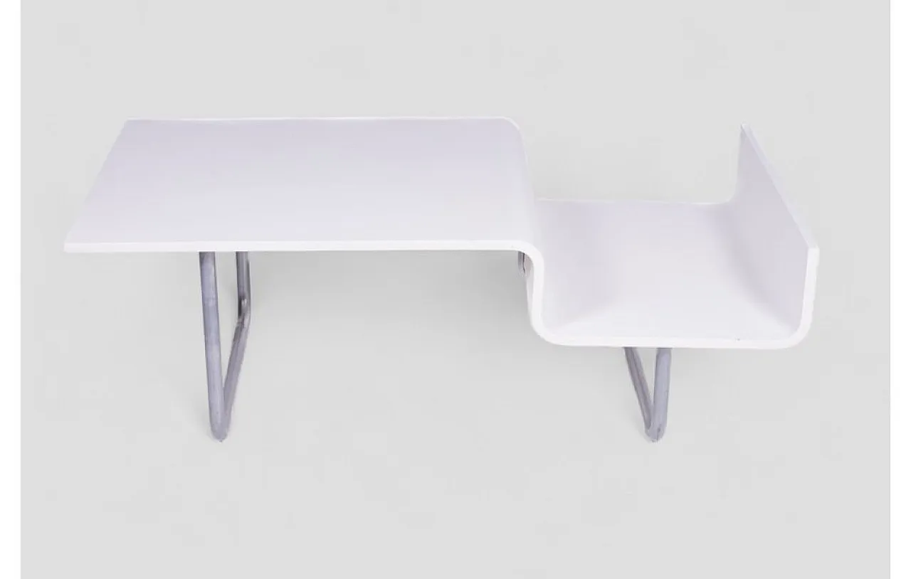 Modern Think design white coffee table, 1980s 2