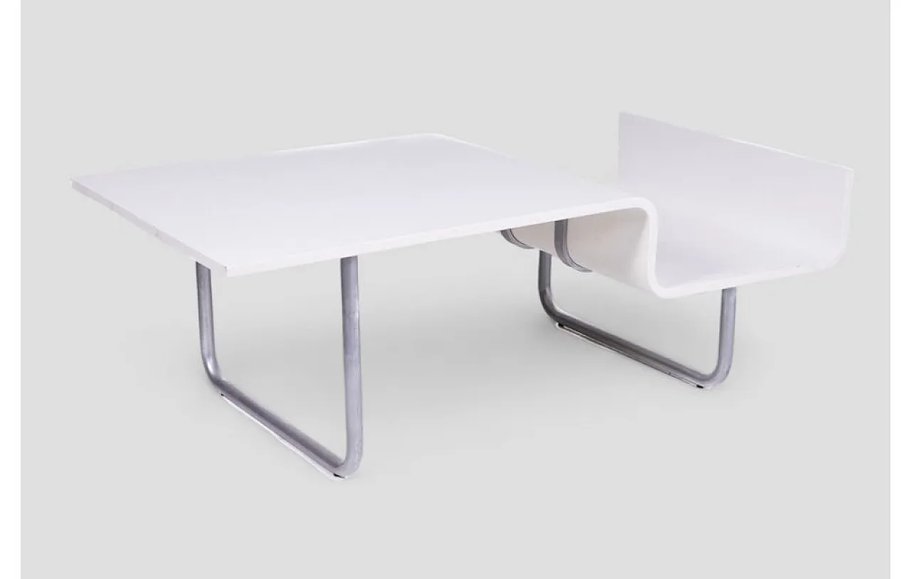 Modern Think design white coffee table, 1980s 3