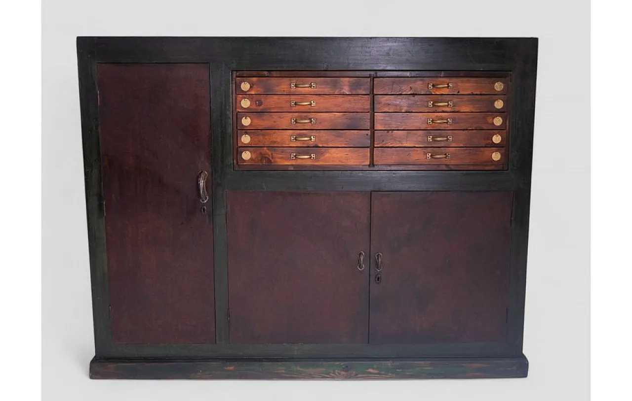 Industrial chest of drawers with numbered drawers, 1950s 2