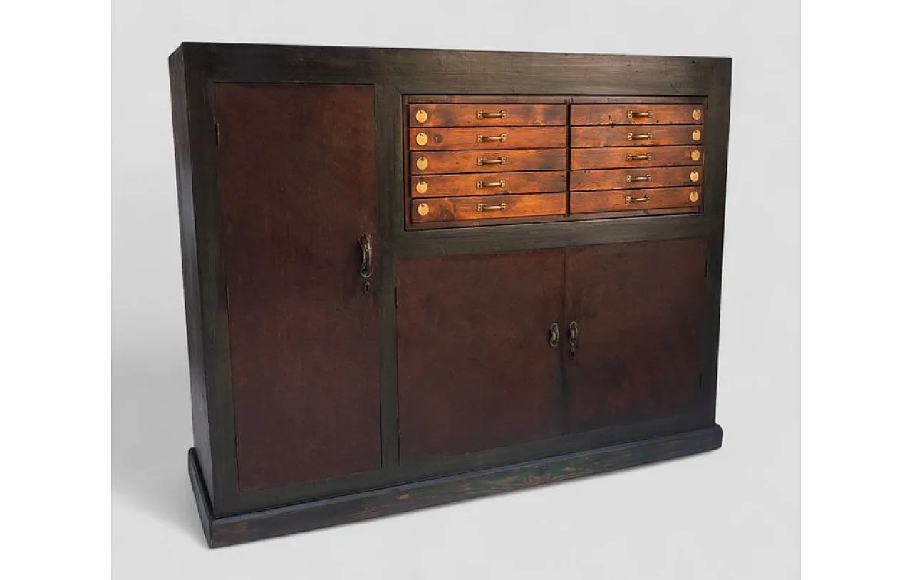 Industrial chest of drawers with numbered drawers, 1950s 3