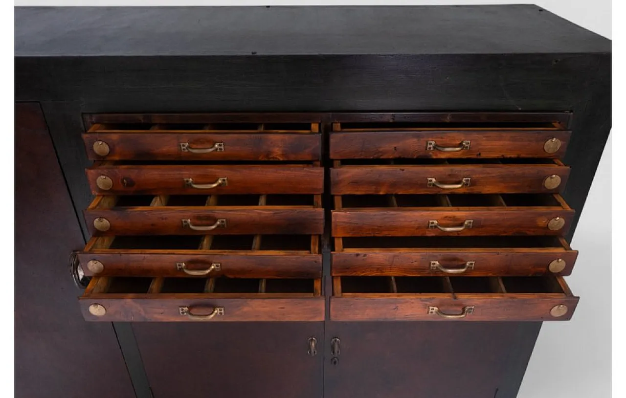 Industrial chest of drawers with numbered drawers, 1950s 13