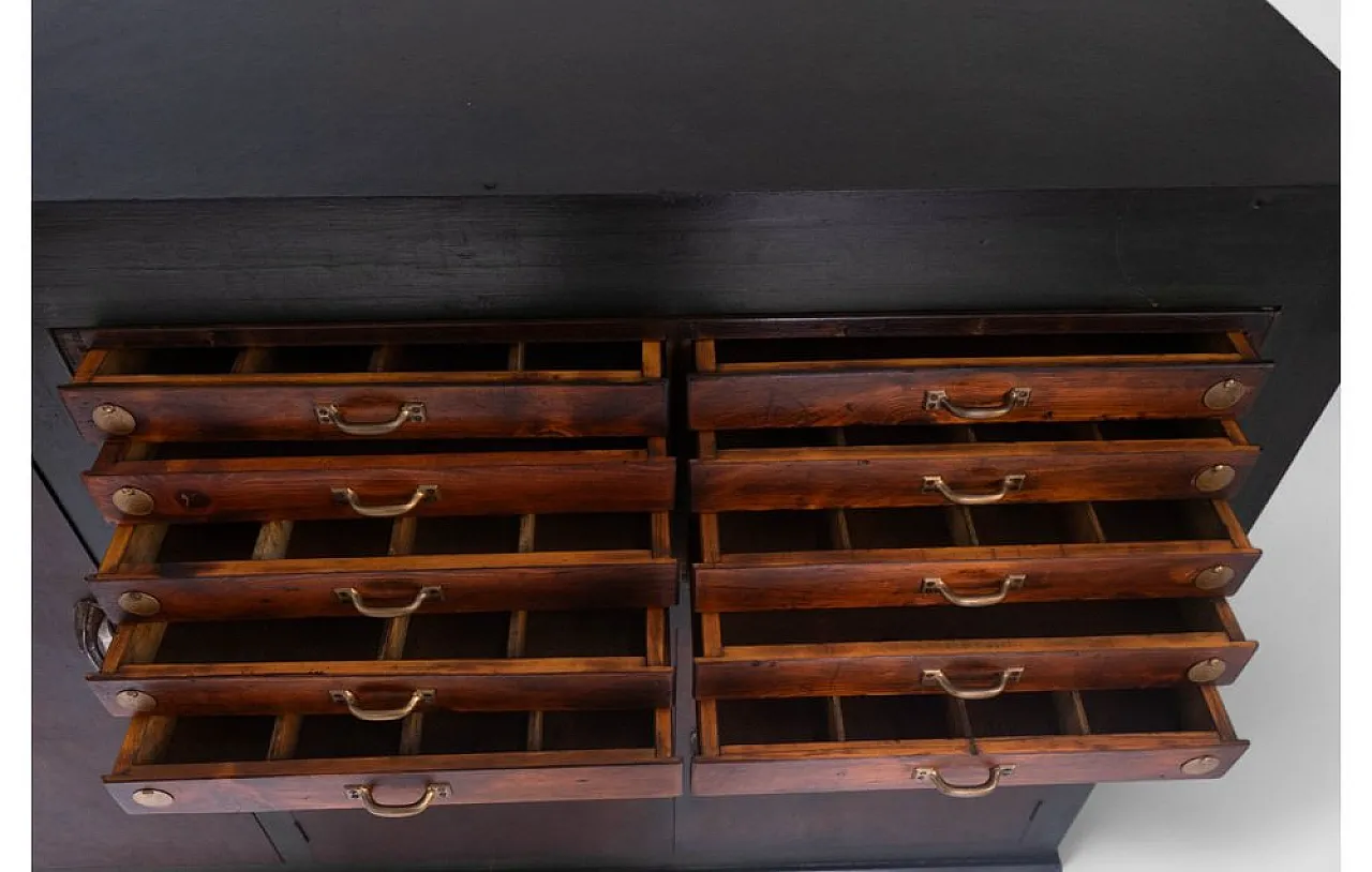 Industrial chest of drawers with numbered drawers, 1950s 14
