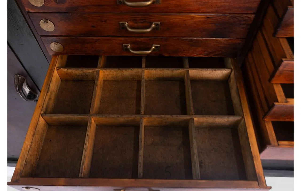 Industrial chest of drawers with numbered drawers, 1950s 15