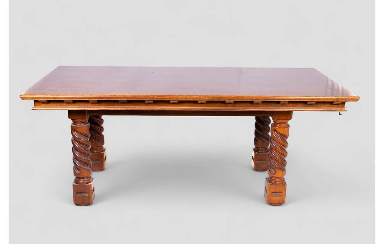 Large wood table, 1970s 2
