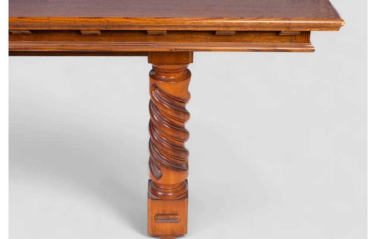 Large wood table, 1970s 4