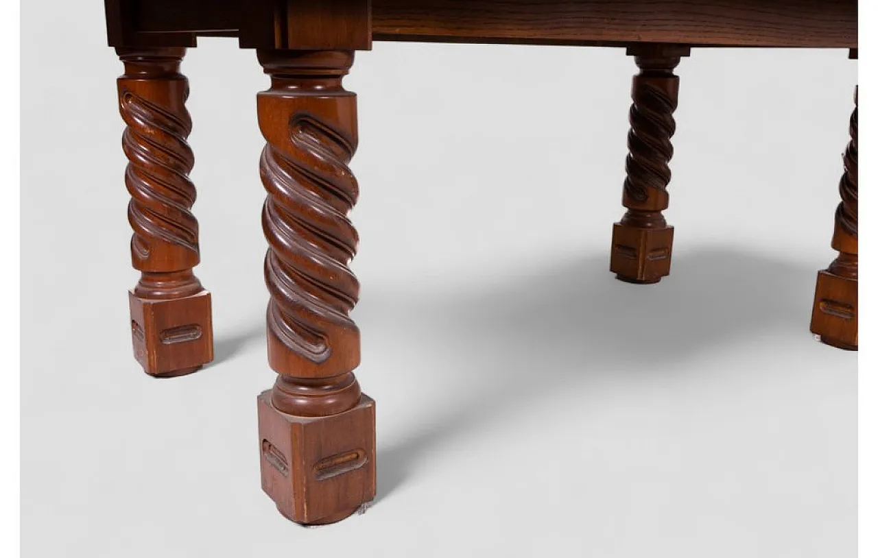 Large wood table, 1970s 6