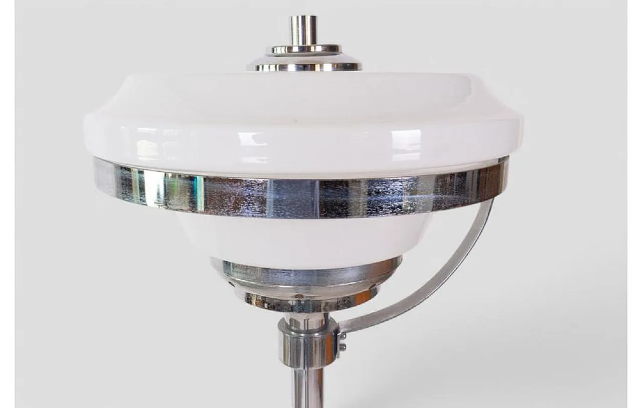 Space Age floor lamp in chrome metal and opaline glass, 1970s 4