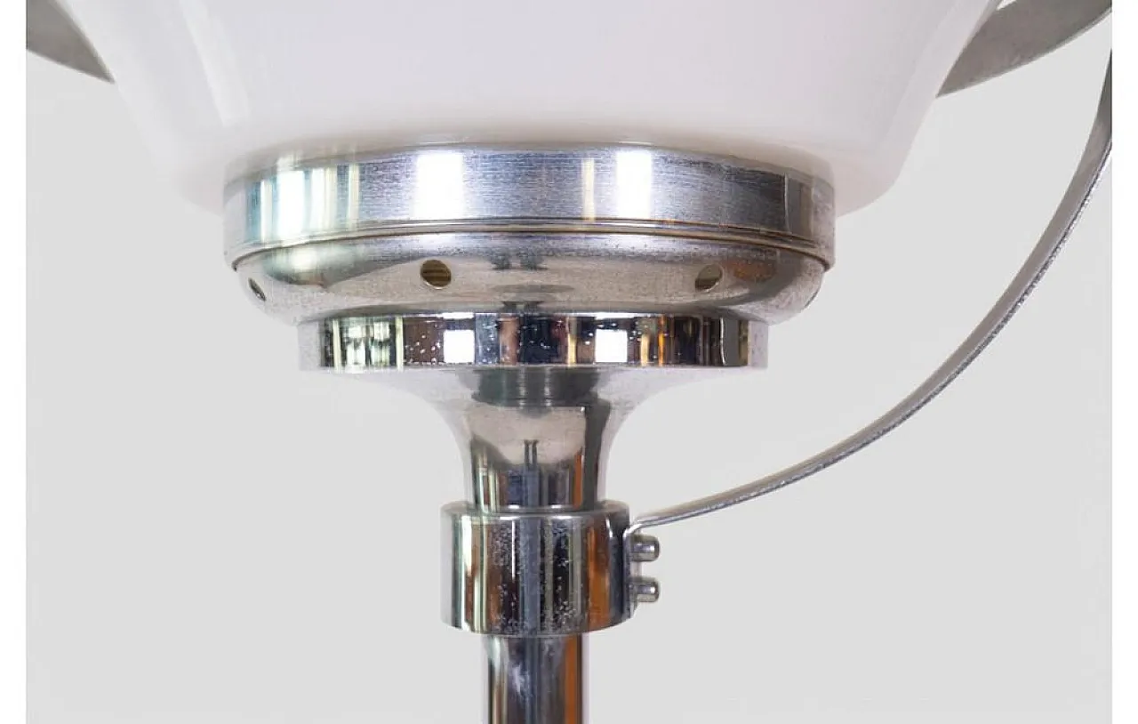 Space Age floor lamp in chrome metal and opaline glass, 1970s 6