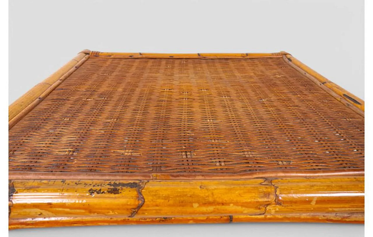 Bamboo and woven rattan coffee table, 1960s 6