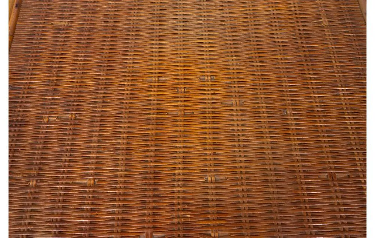 Bamboo and woven rattan coffee table, 1960s 8