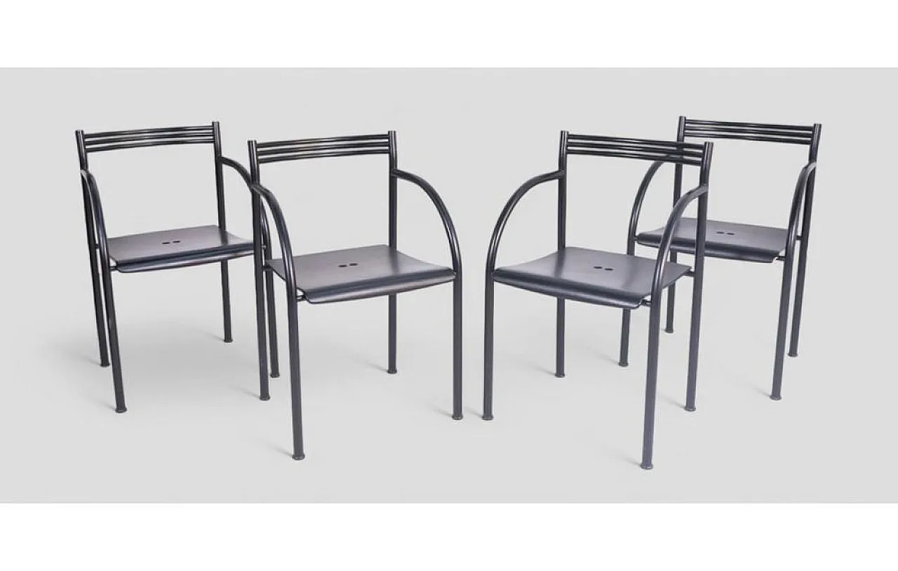 4 Francesca armchairs by Philippe Starck for Baleri Italia, 1980s 3