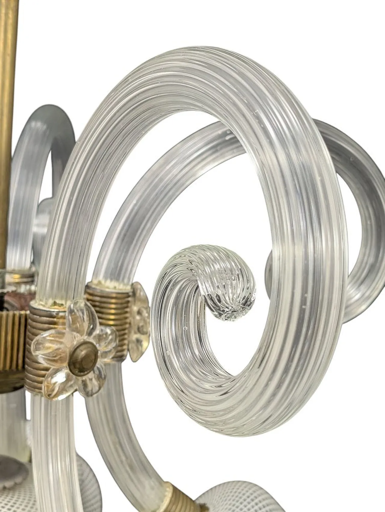 Murano glass ceiling lamp in the style of Barovier and Toso, 1940s 7