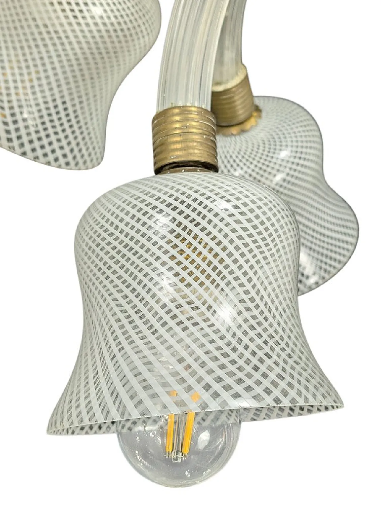 Murano glass ceiling lamp in the style of Barovier and Toso, 1940s 12