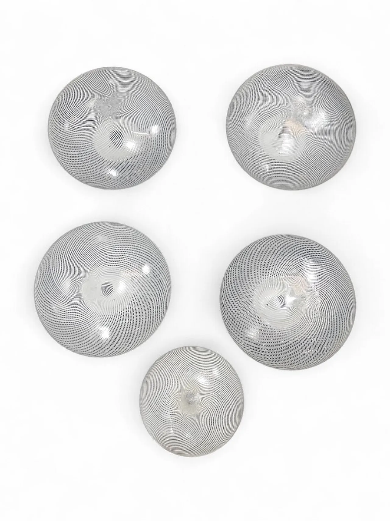 5 Murano glass pendant chandeliers by Venini, 1950s 2