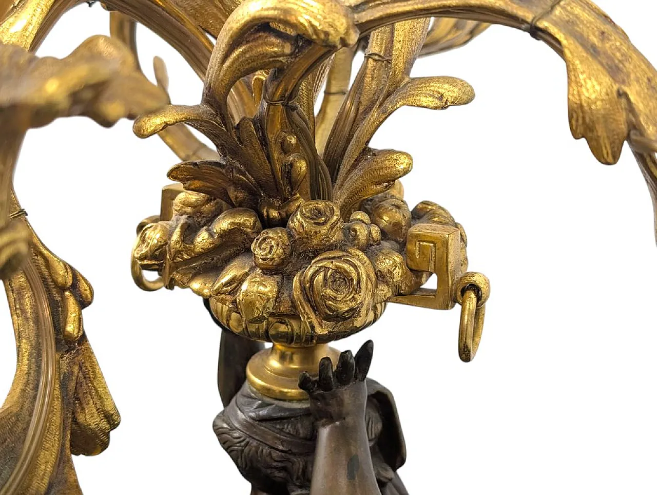 Seven-light table lamp with cherub, 19th century 5