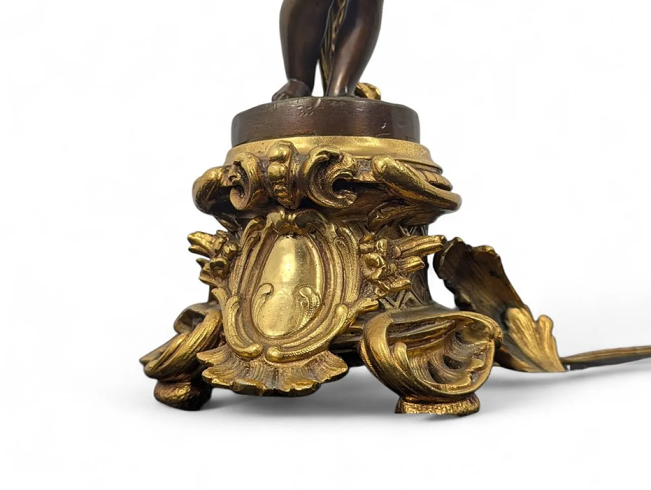 Seven-light table lamp with cherub, 19th century 6