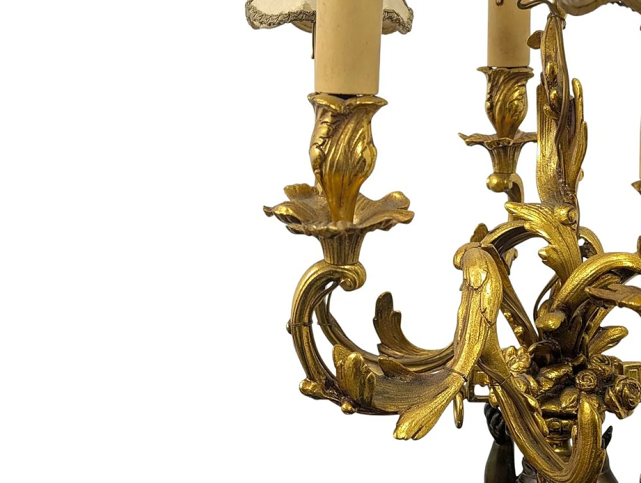 Seven-light table lamp with cherub, 19th century 7