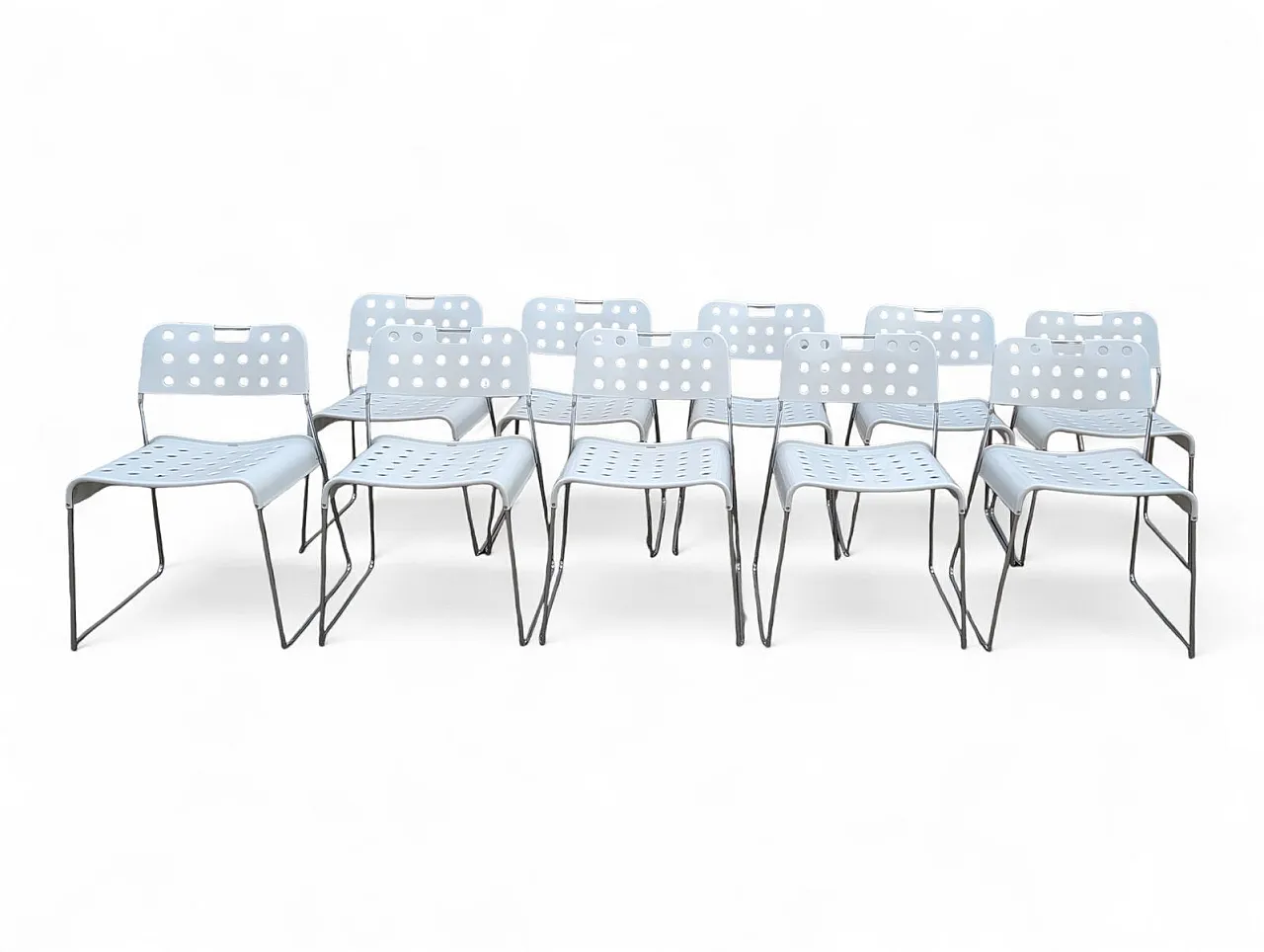 10 Padova chairs by Rodney Kinsman for Bieffeplast, 1980s 1