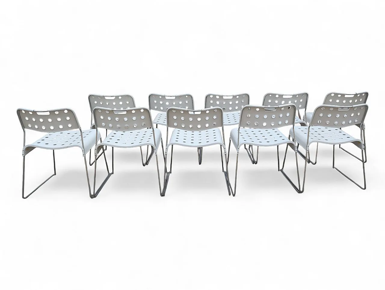 10 Padova chairs by Rodney Kinsman for Bieffeplast, 1980s 2