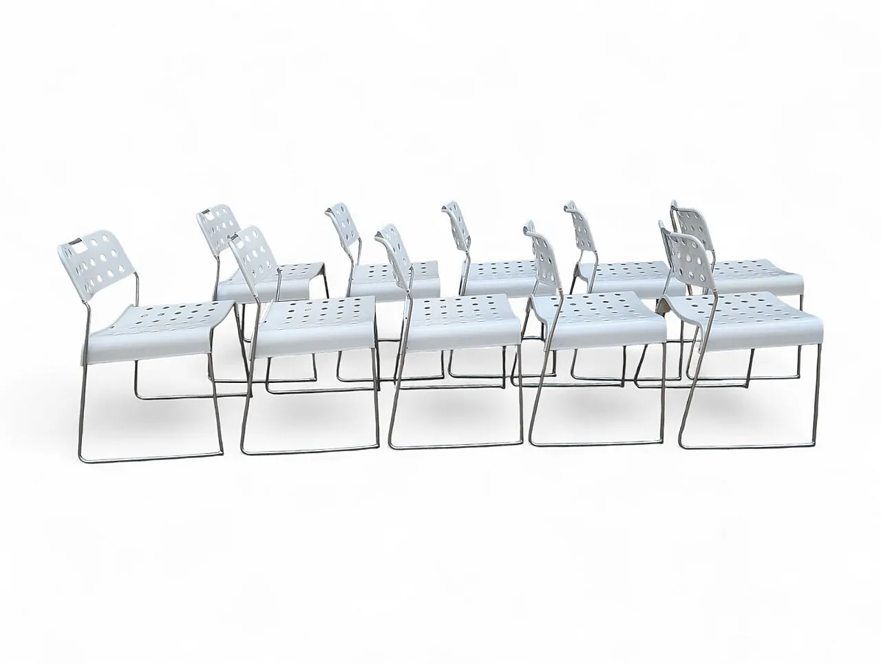 10 Padova chairs by Rodney Kinsman for Bieffeplast, 1980s 3