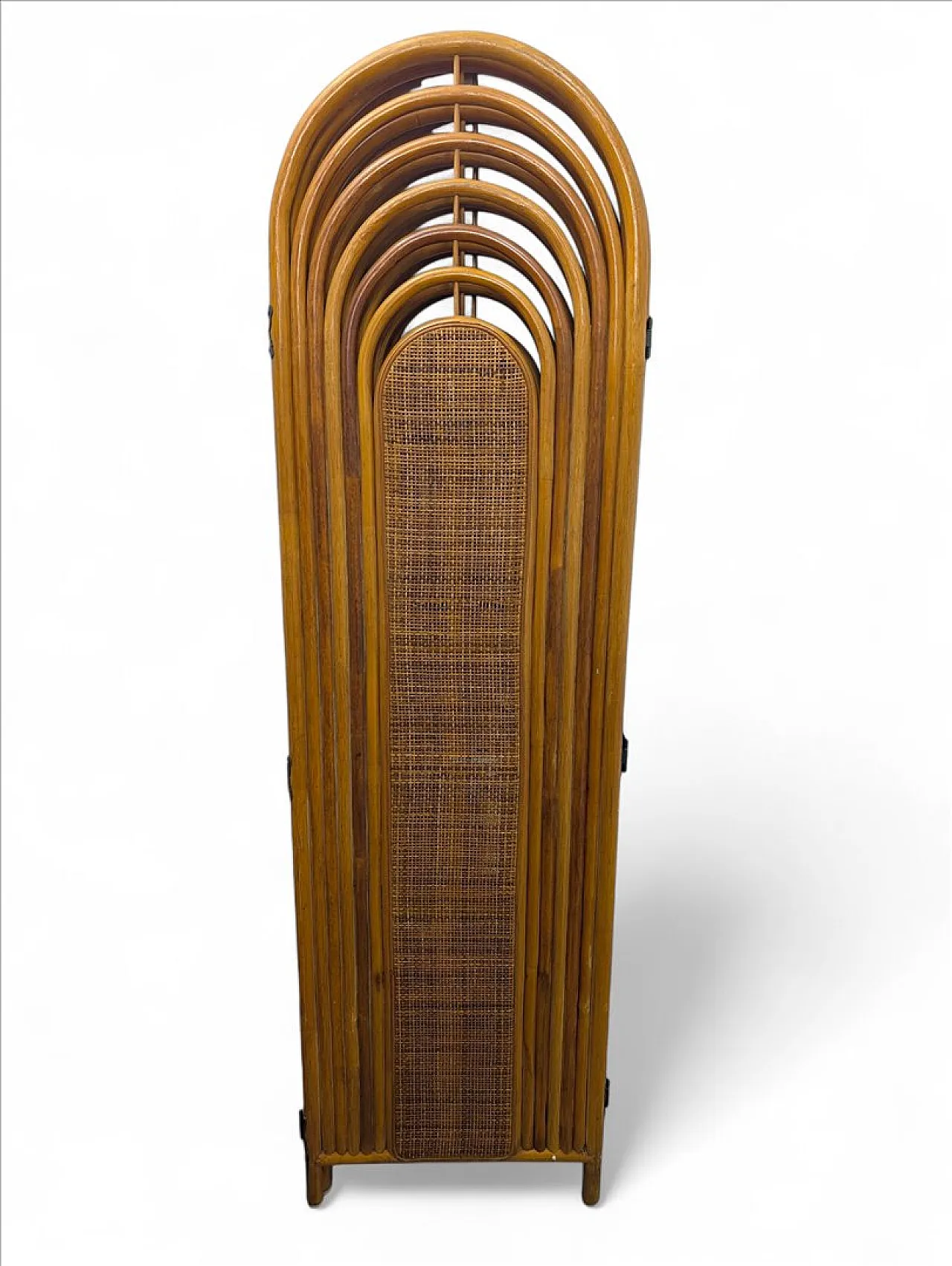 Paravento in legno di vimini, anni '70 6