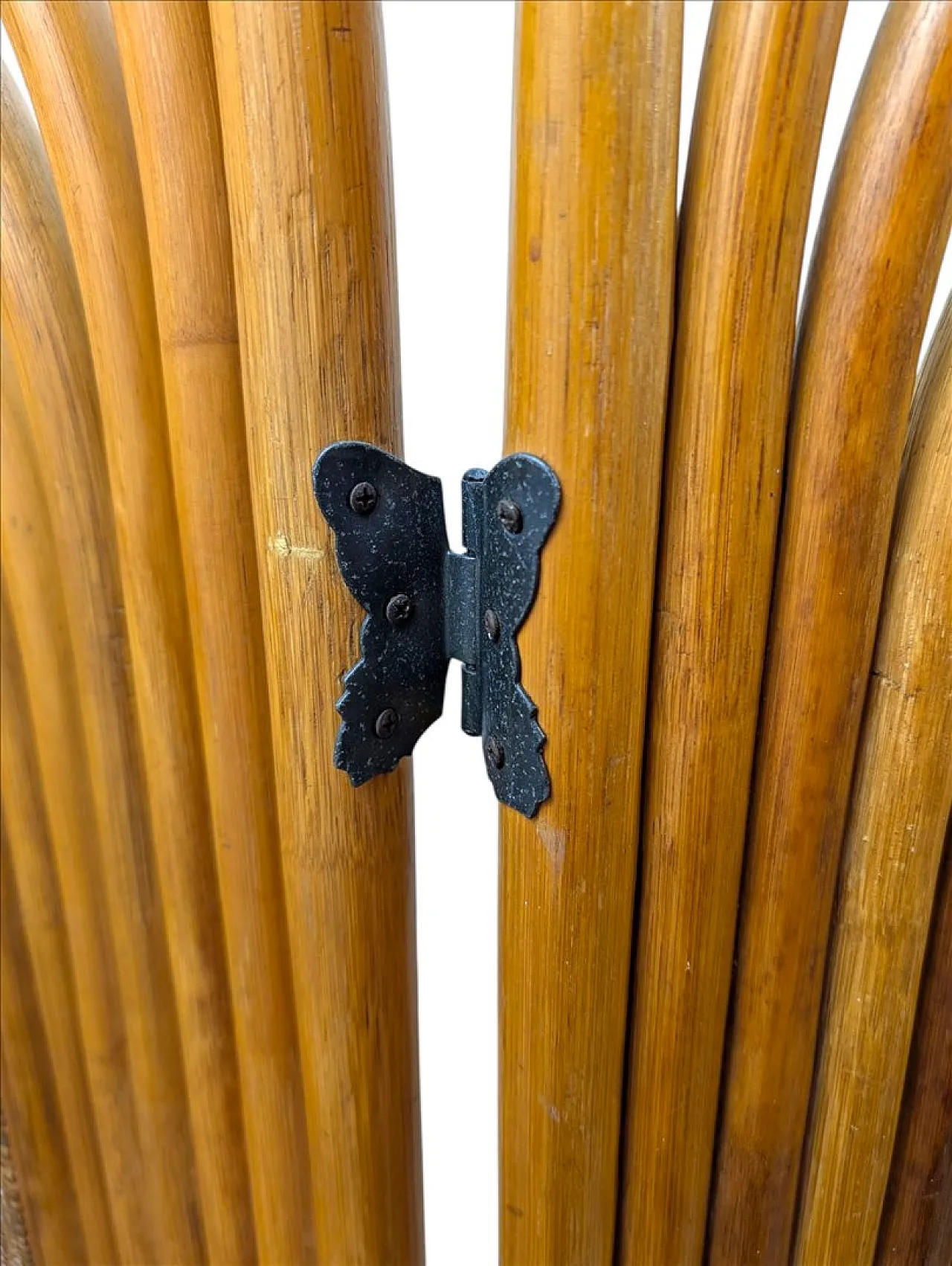Paravento in legno di vimini, anni '70 7