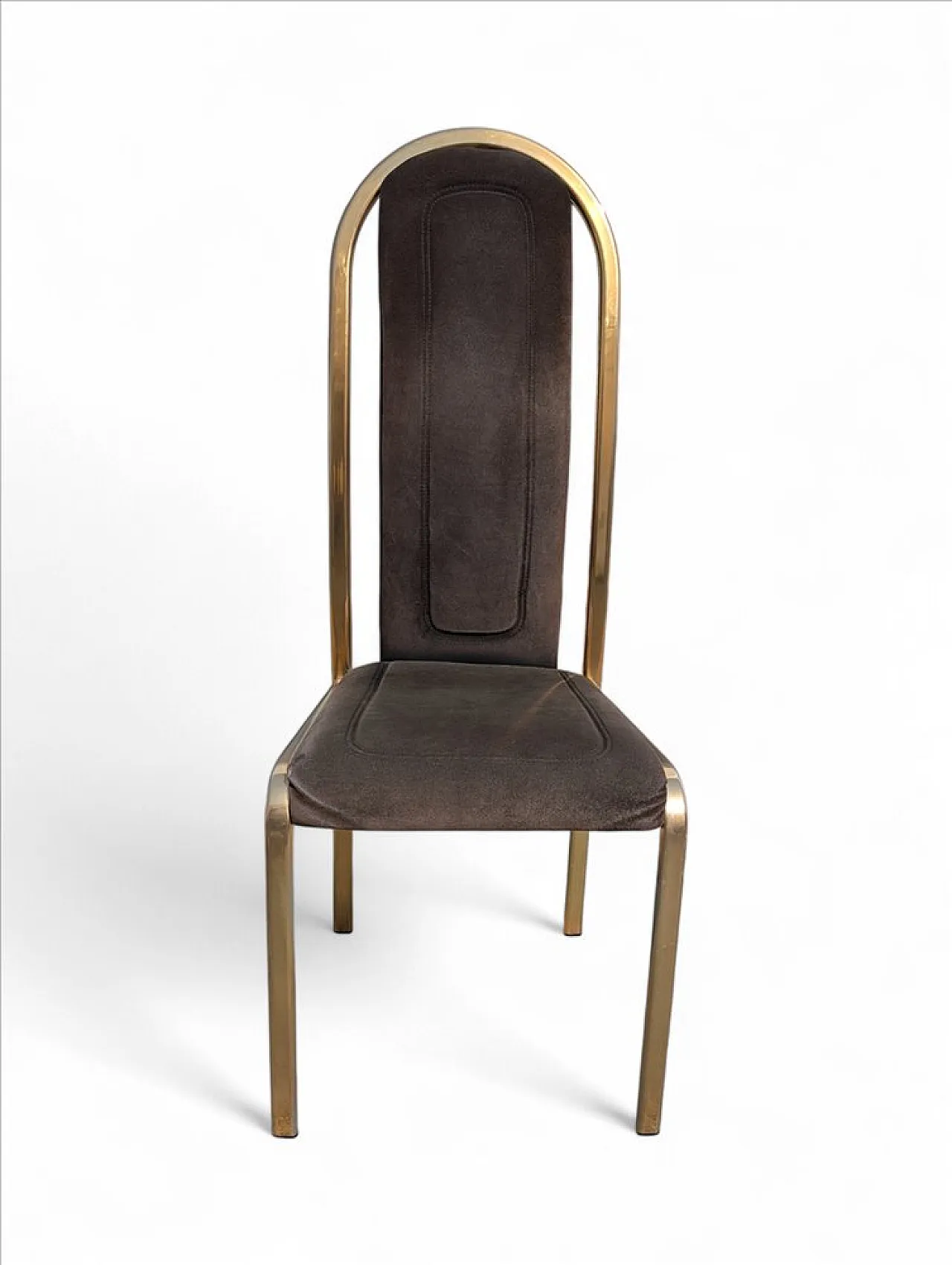 4 Fabric and brass chairs, 1970s 5