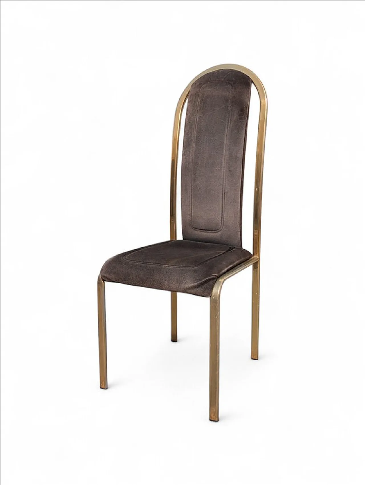 4 Fabric and brass chairs, 1970s 6