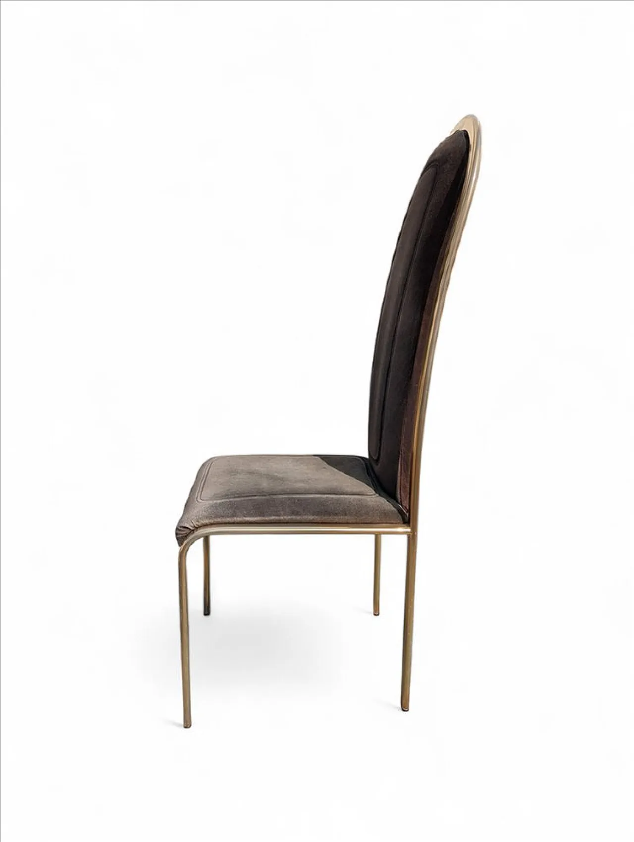 4 Fabric and brass chairs, 1970s 7