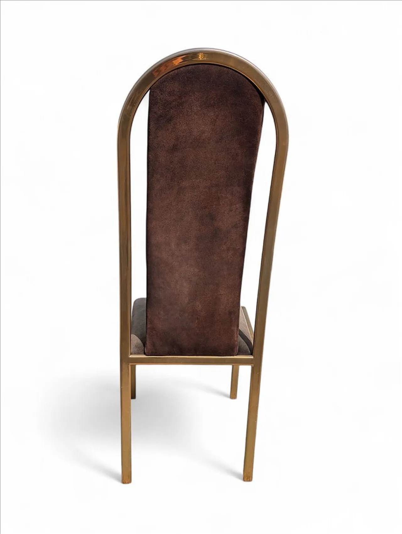 4 Fabric and brass chairs, 1970s 8