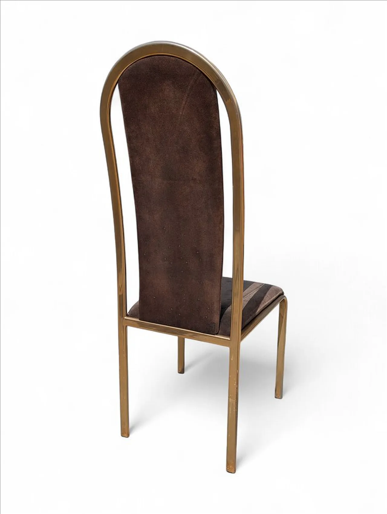 4 Fabric and brass chairs, 1970s 9