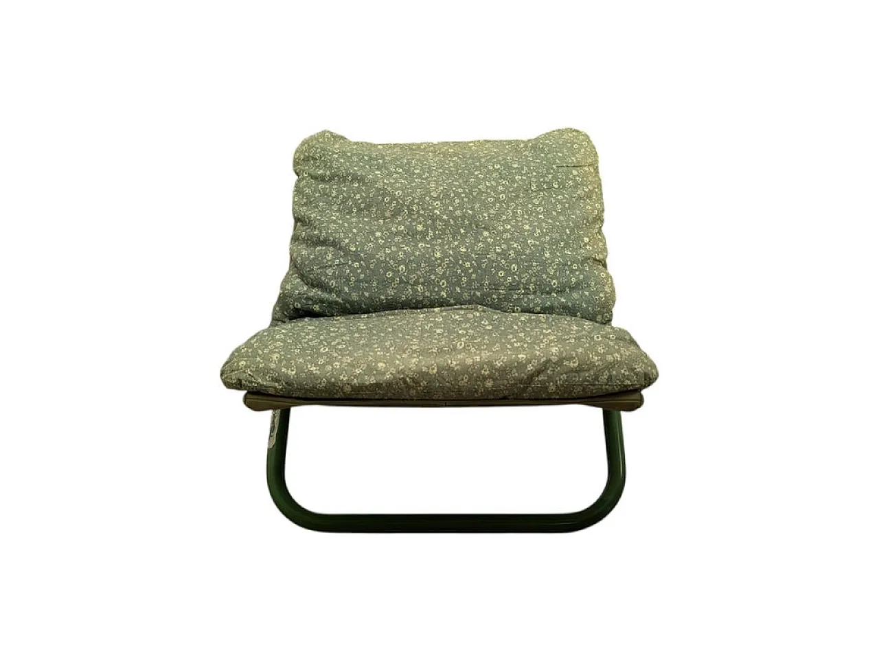 Lounge chair in metal and canvas with floral cushion by Arflex, 1960s 1