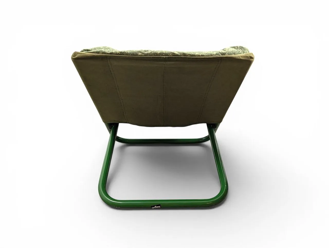 Lounge chair in metal and canvas with floral cushion by Arflex, 1960s 3