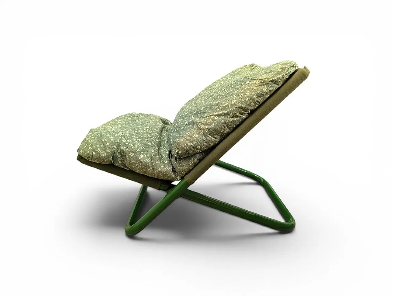 Lounge chair in metal and canvas with floral cushion by Arflex, 1960s 4