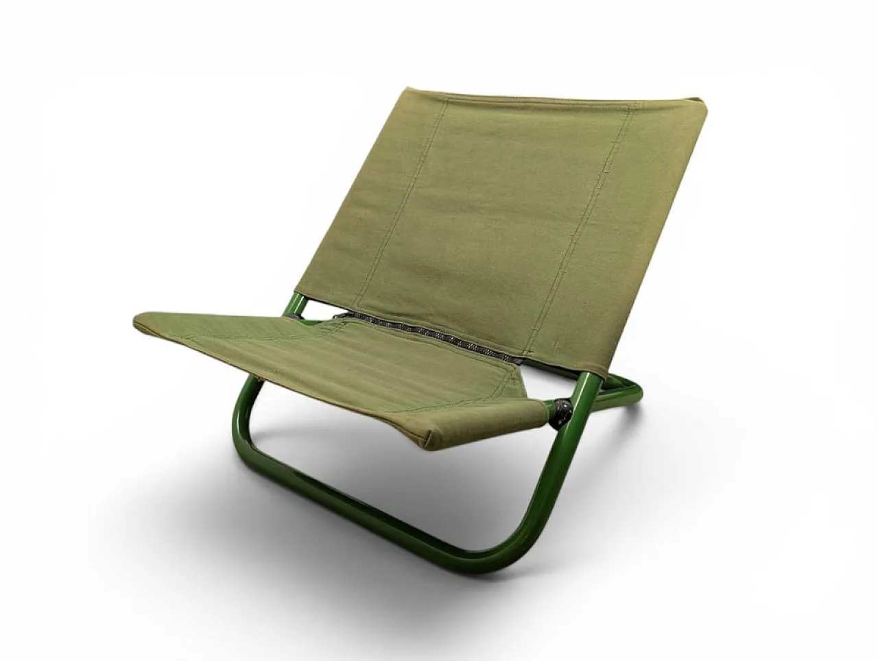 Lounge chair in metal and canvas with floral cushion by Arflex, 1960s 5