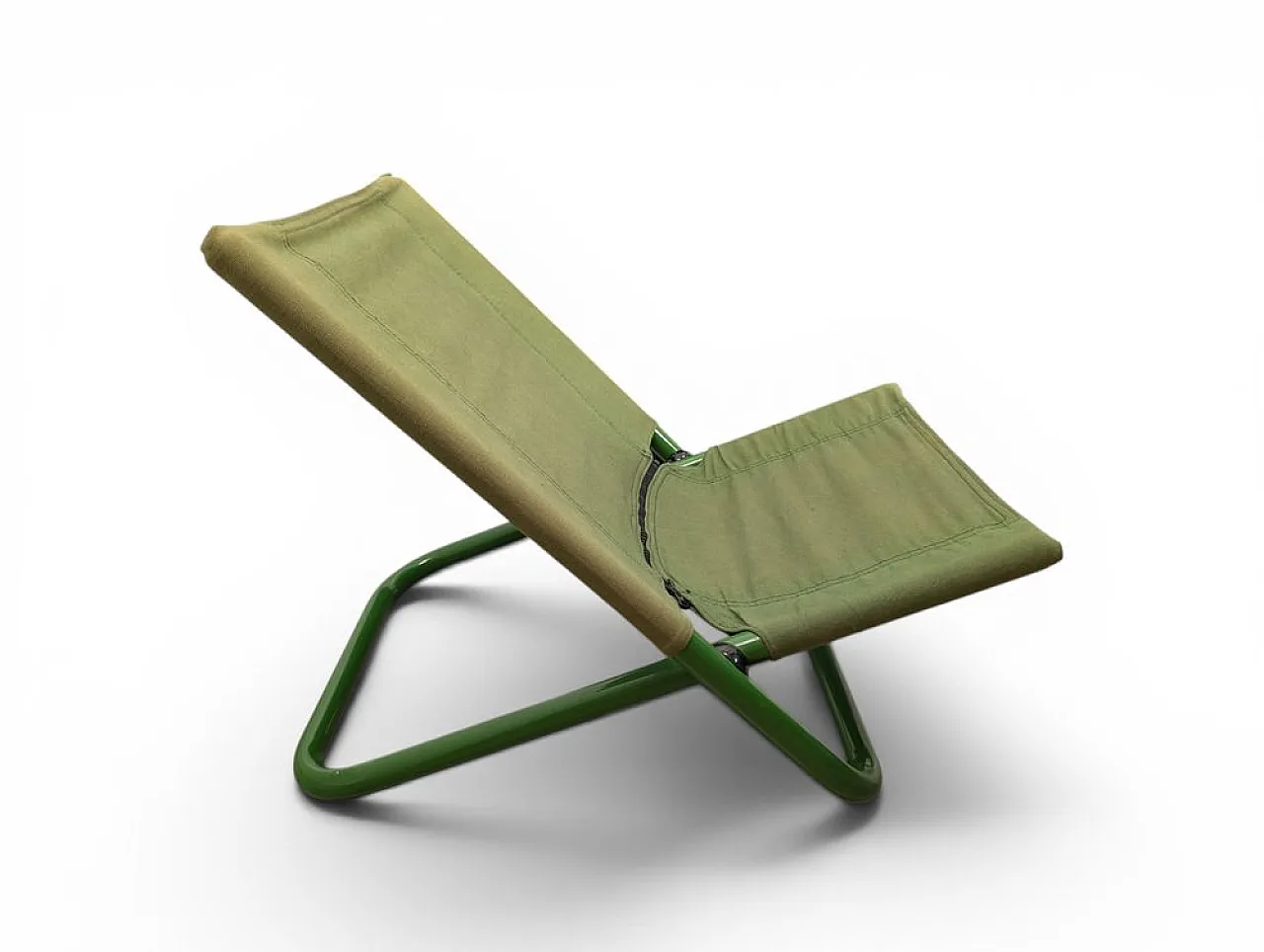 Lounge chair in metal and canvas with floral cushion by Arflex, 1960s 9