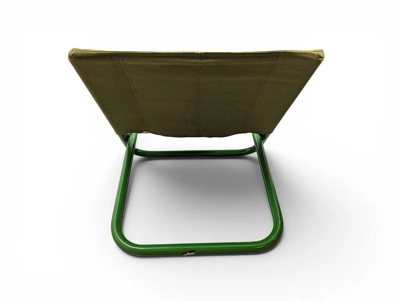 Lounge chair in metal and canvas with floral cushion by Arflex, 1960s 10