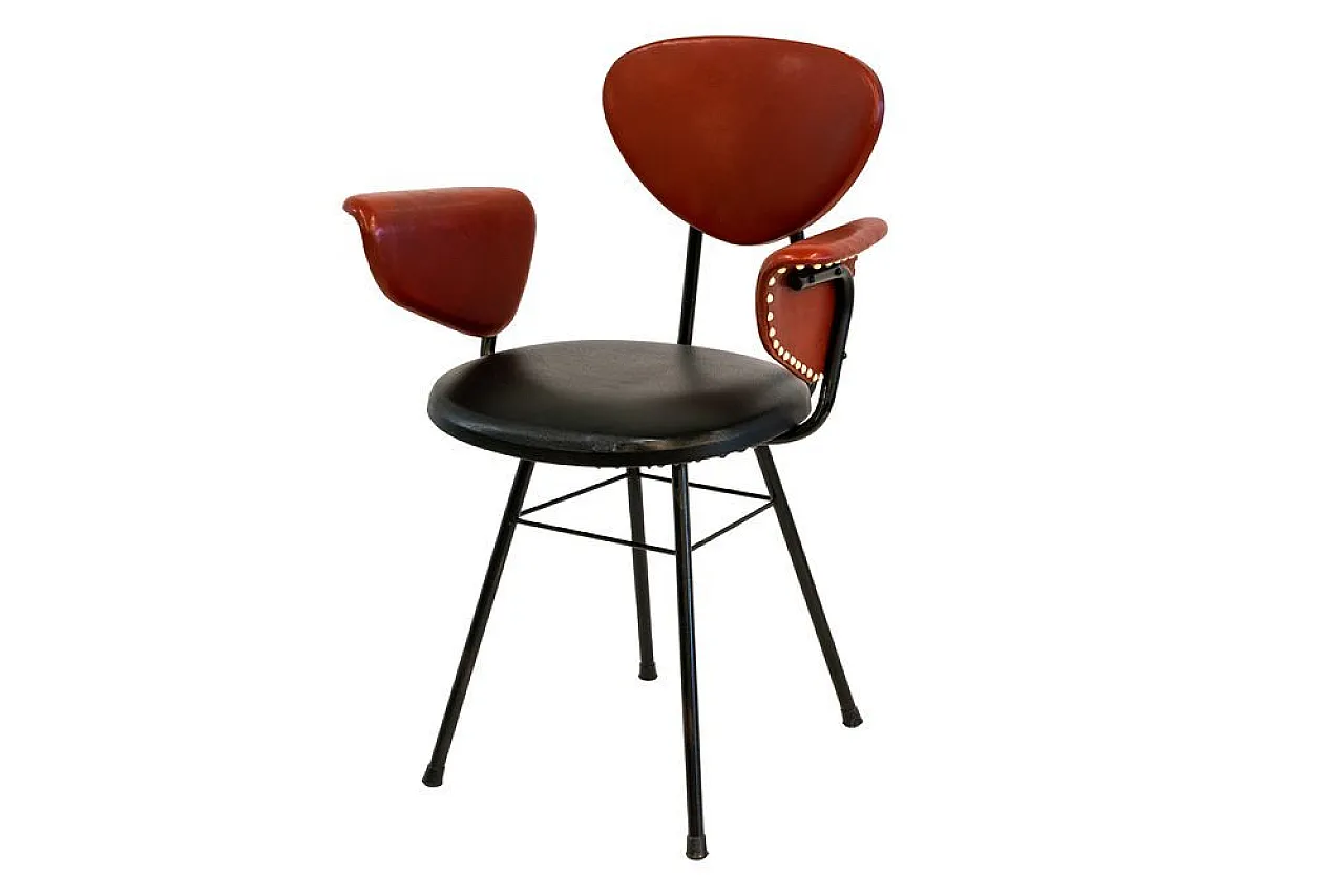 Set da ufficio in pelle attribuito a Umberto Mascagni, anni '50 4