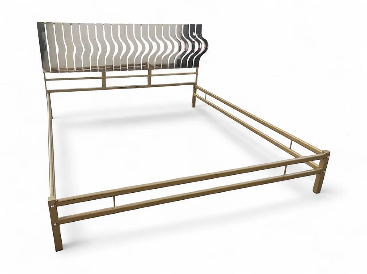 Letto in ottone e ferro, anni '70 1