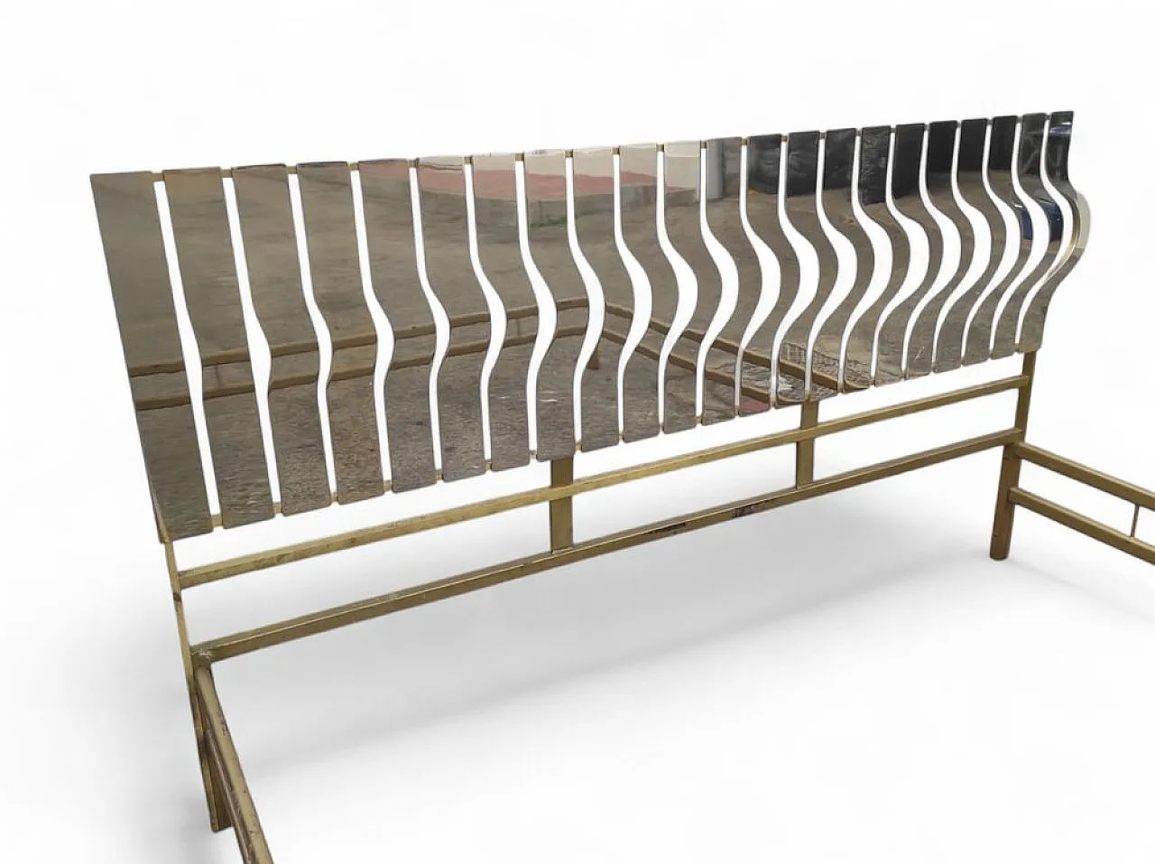 Letto in ottone e ferro, anni '70 2