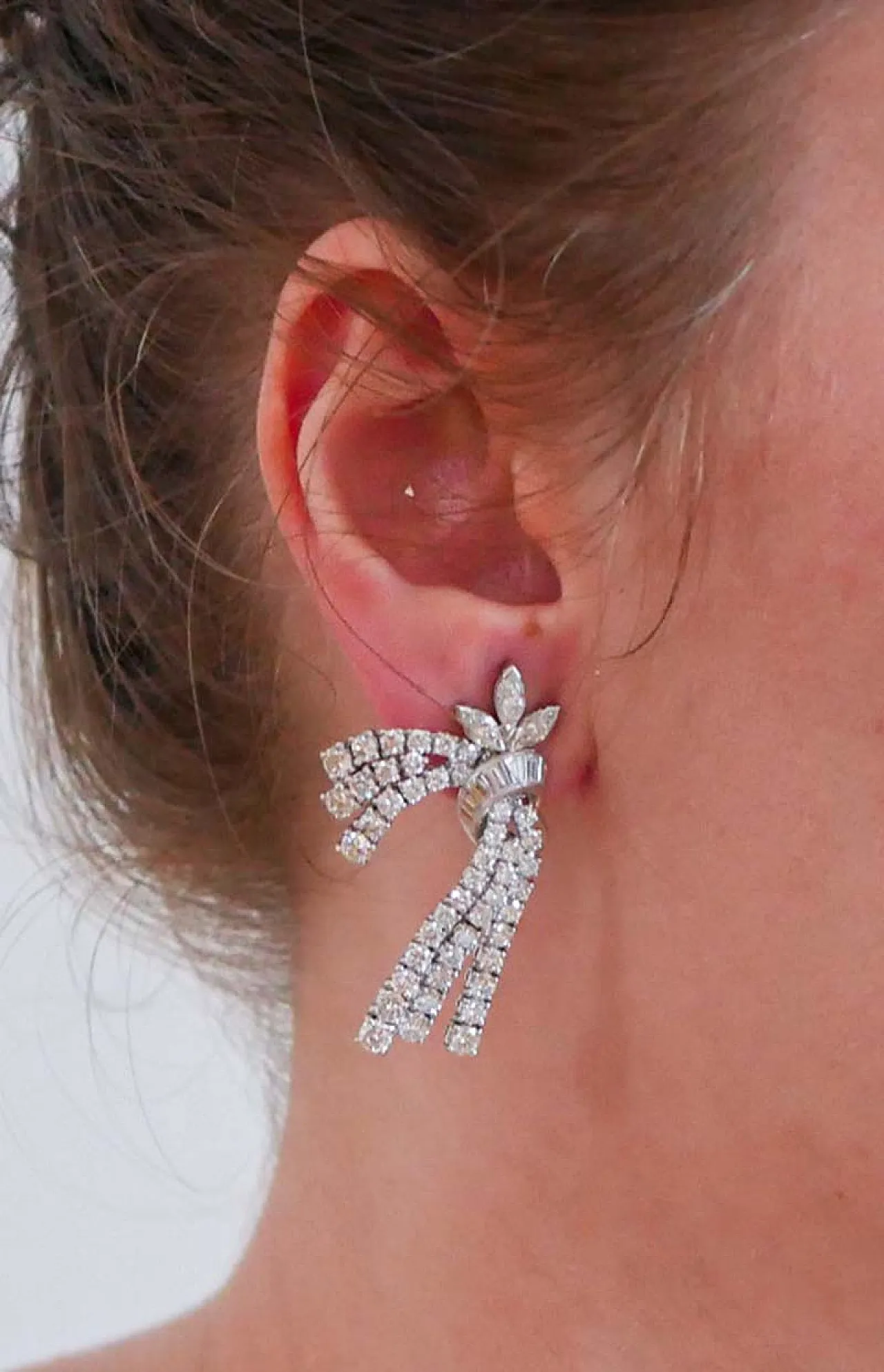 Orecchini in platino con diamanti da 11,68 carati, '900 5