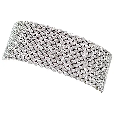 Diamonds, 18 Karat white gold modern bracelet, 2000s