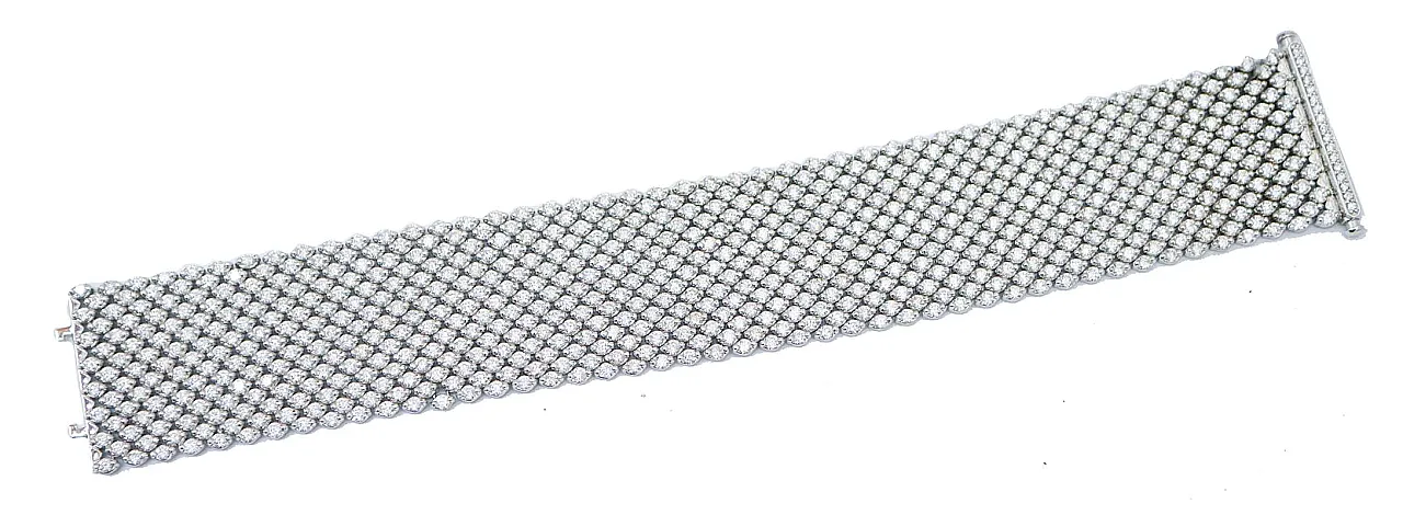 Bracciale moderno in oro bianco 18 carati e diamanti, anni 2000 2