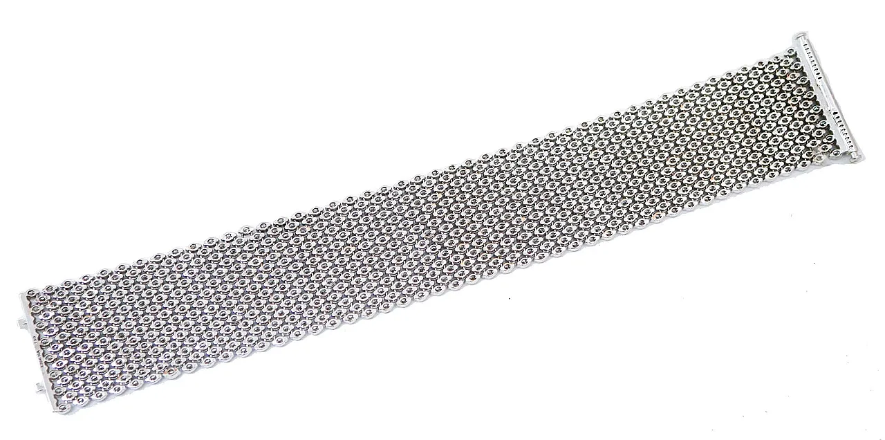 Bracciale moderno in oro bianco 18 carati e diamanti, anni 2000 3