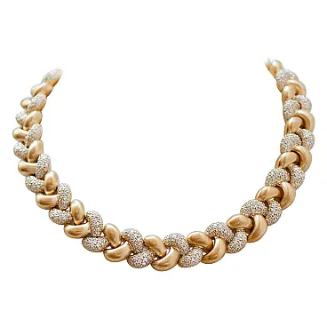Diamonds, 18 Kt yellow gold necklace, 1950s